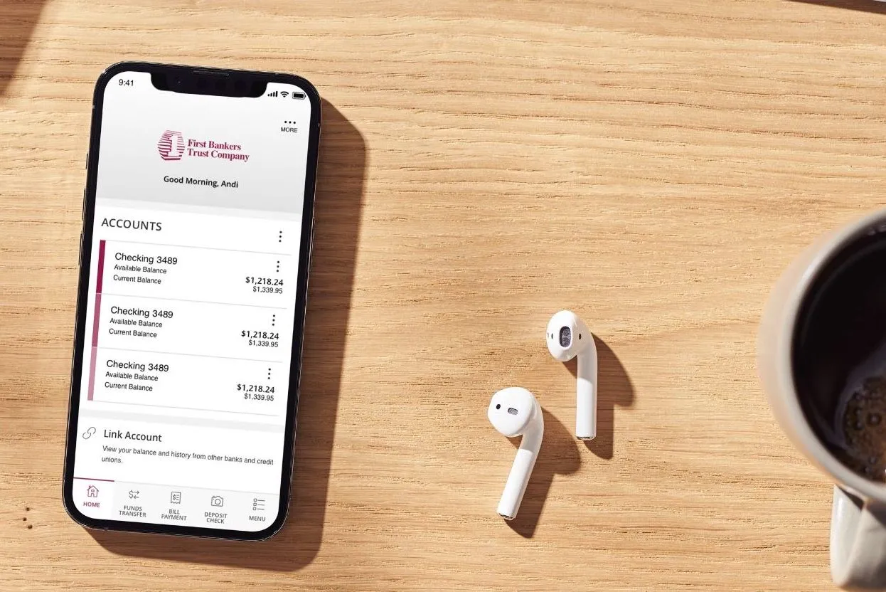 First Bankers Trust Company, kaasaegne pank mobiilirakendusega parima kliendikogemuse ja mugavuse jaoks