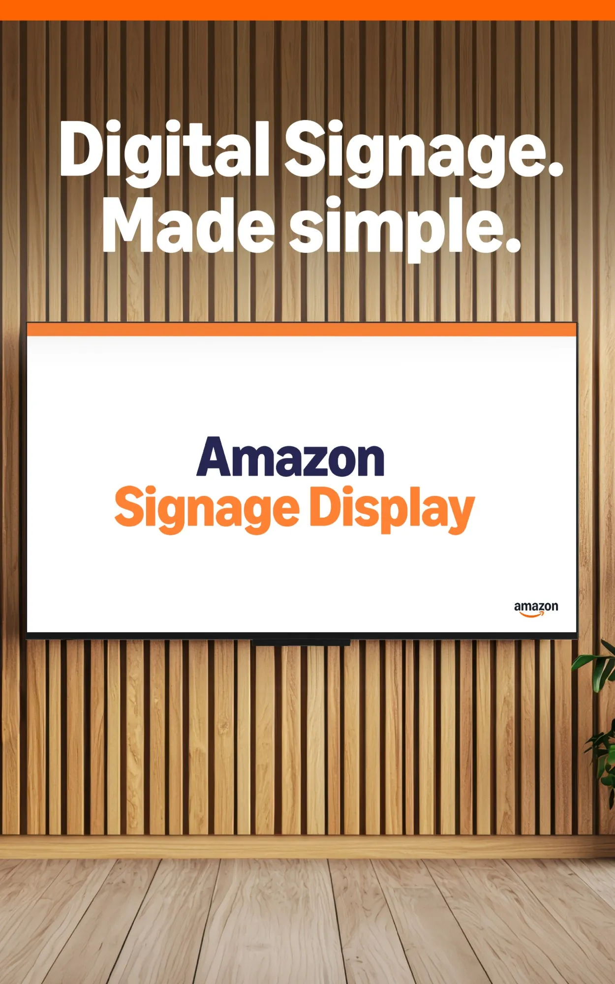 Puitseinale paigaldatud Amazon Signage Display