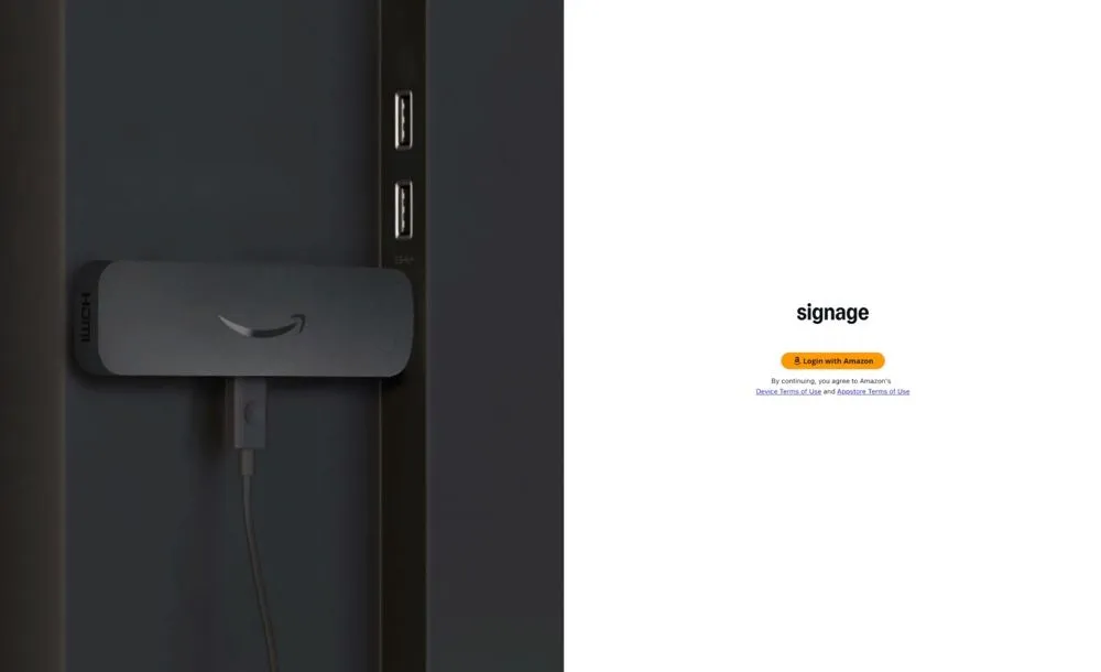 Signage Sticki lisamine Amazon Signage konsoolis